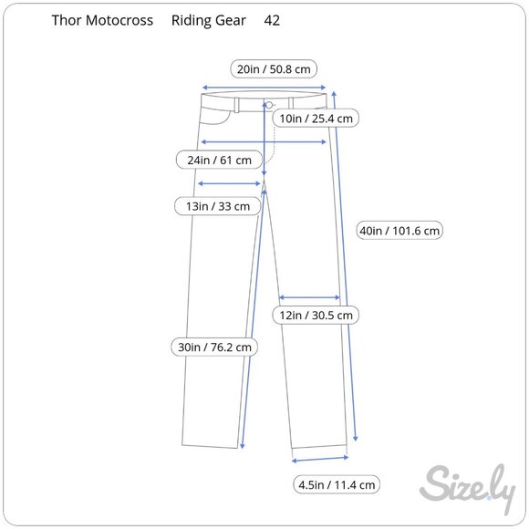 Thor MX Phase 3.0 Motocross Pants Mens 42 Blue Riding Gear - Picture 10 of 10